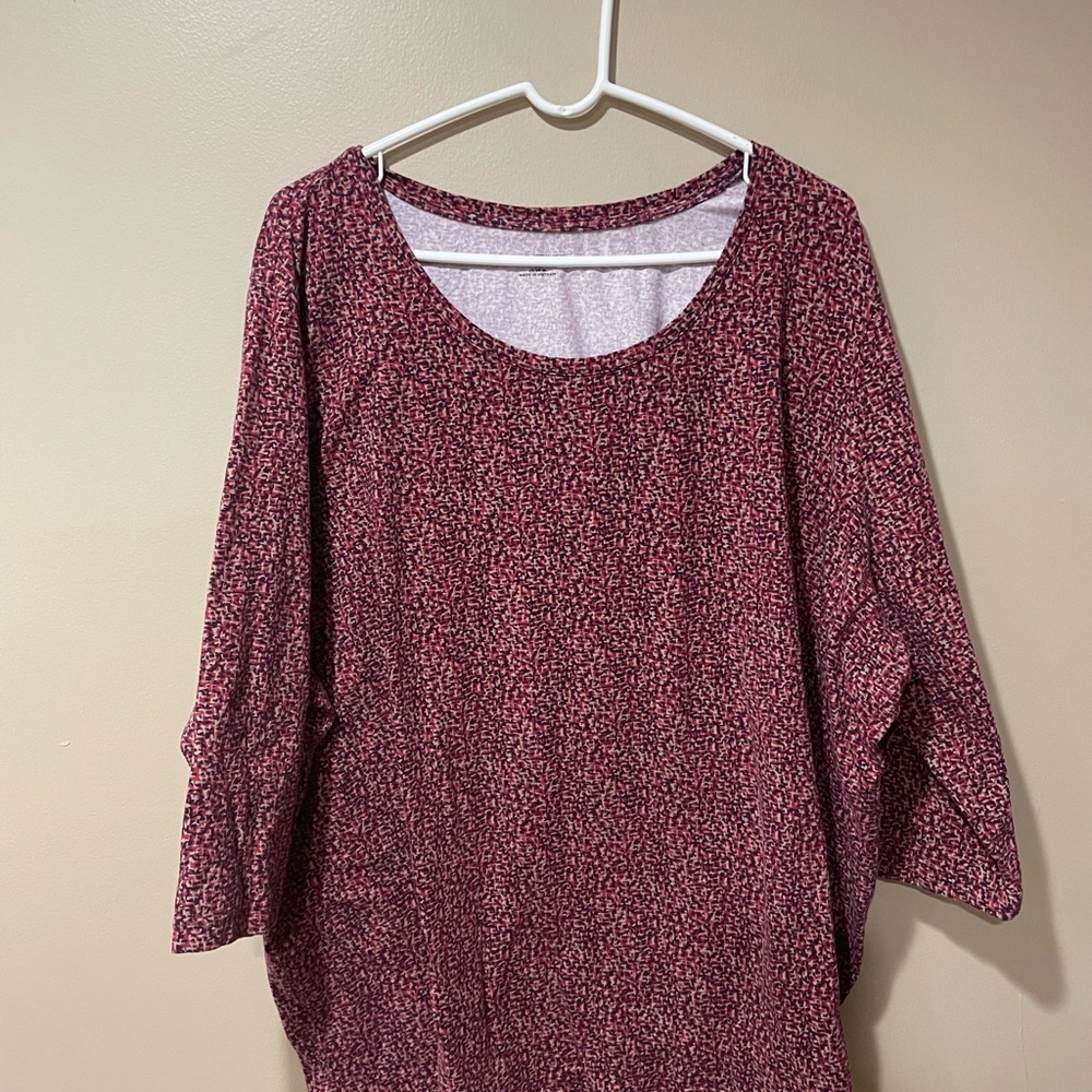 Catherines Pink and Purple Patterned Blouse